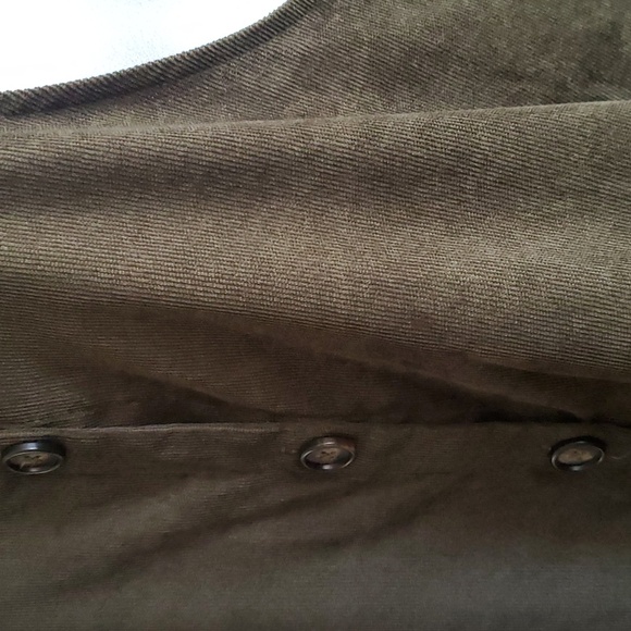 Shein Olive Green Corduroy Overall Button Up Womens Dress XL - Picture 2 of 9